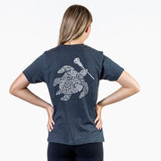 Girls Lacrosse Short Sleeve T-Shirt - Lax Turtle (Back Design)