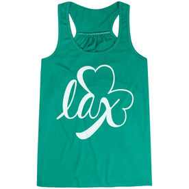 Girls Lacrosse Flowy Racerback Tank Top - Lax Shamrock