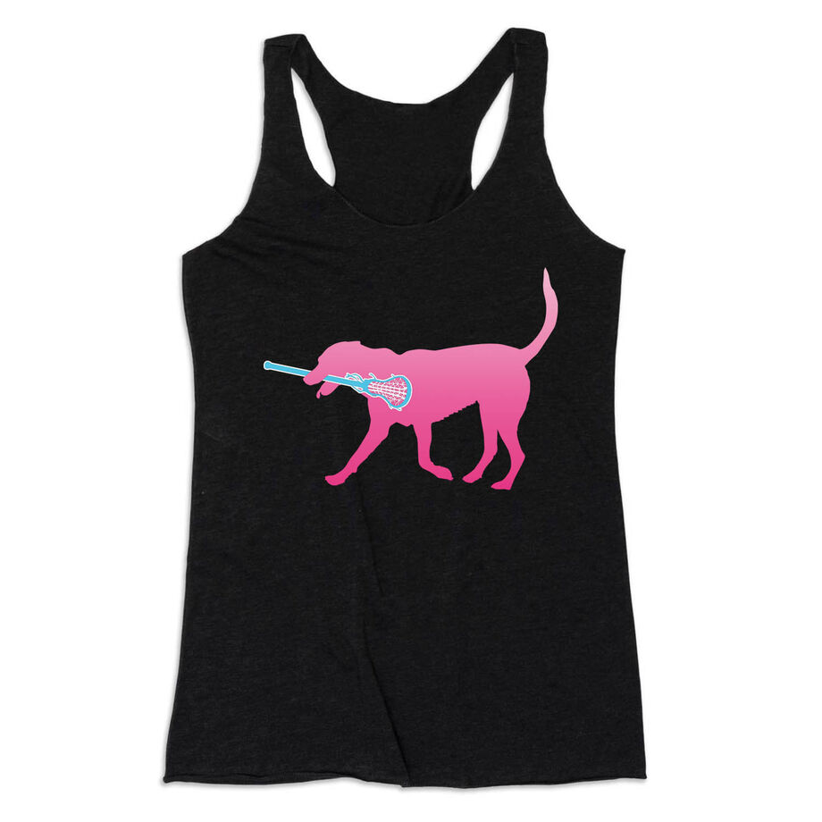 Girls Lacrosse Women's Everyday Tank Top - LuLa The Lax Dog Pink