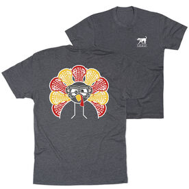 Girls Lacrosse Short Sleeve T-Shirt - Goofy Turkey Player (Back Design)