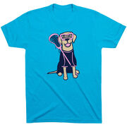 Girls Lacrosse Short Sleeve T-Shirt - Lily The Lacrosse Dog