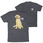Girls Lacrosse Short Sleeve T-Shirt - Chase The Lax Dog (Back Design)