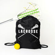 Girls Lacrosse Drawstring Backpack - Lacrosse Crossed Girls Sticks
