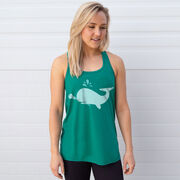 Girls Lacrosse Flowy Racerback Tank Top - Chevron Lax Whale