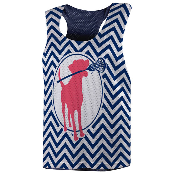 Girls Lacrosse Racerback Pinnie - Lacrosse Dog with Girl Stick and ...