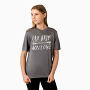 Girls Lacrosse Short Sleeve Performance Tee - Lax Hair Don't Care