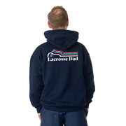 Guys Lacrosse Hooded Sweatshirt - Lacrosse Dad Sticks (Back Design)