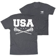 Girls Lacrosse Short Sleeve T-Shirt - USA Girls Lacrosse (Back Design)