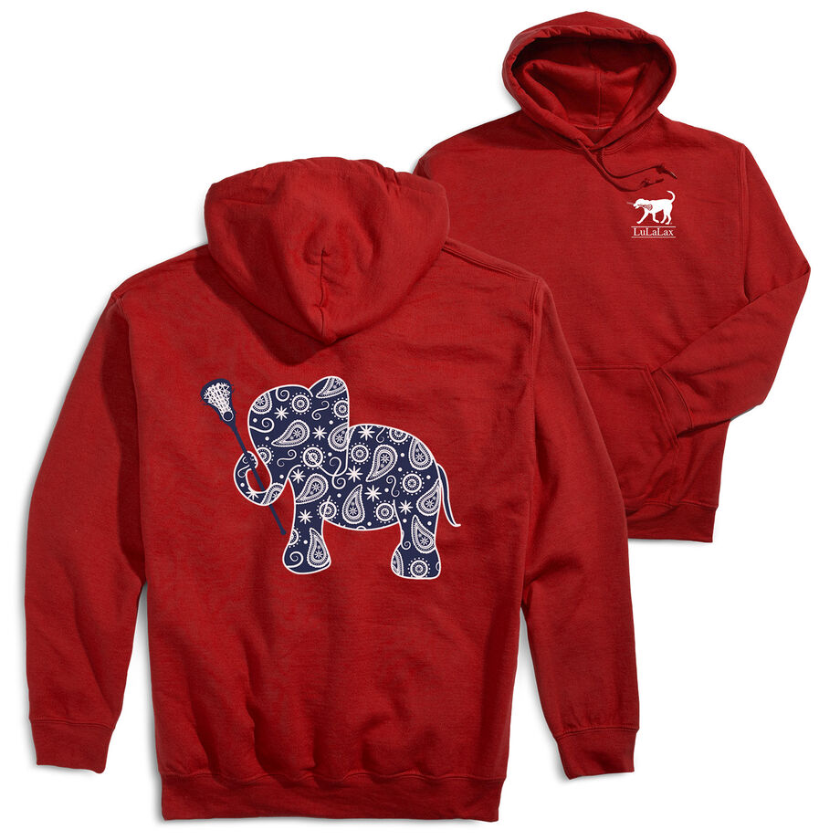 Girls Lacrosse Hooded Sweatshirt - Lax Elephant (Back Design)