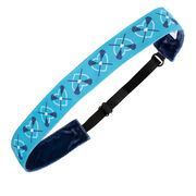 Girls Lacrosse Juliband Non-Slip Headband - Lacrosse Hearts - Blue