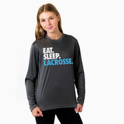 Lacrosse Long Sleeve Performance Tee - Eat. Sleep. Lacrosse.