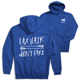 Girls Lacrosse Hooded Sweatshirt - Lax Hair Don't Care (Back Design)