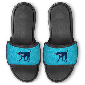 Girls Lacrosse Repwell&reg; Slide Sandals - LuLa the Lax Dog Stick Pattern