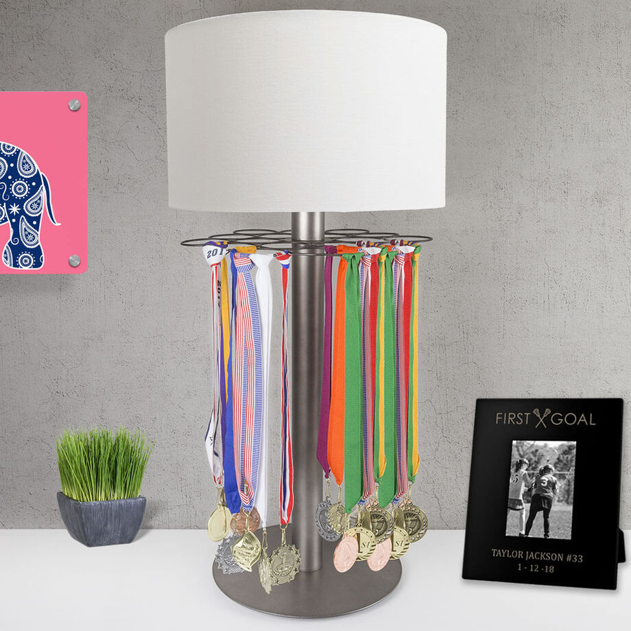 Girls Lacrosse Tabletop Medal Display Lamp