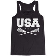 Girls Lacrosse Flowy Racerback Tank Top - USA Girls Lacrosse