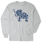 Girls Lacrosse Tshirt Long Sleeve - Lax Elephant