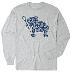 Girls Lacrosse Tshirt Long Sleeve - Lax Elephant