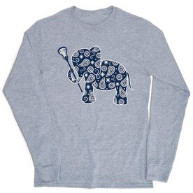 Girls Lacrosse Tshirt Long Sleeve - Lax Elephant