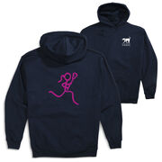 Girls Lacrosse Hooded Sweatshirt - Neon Lax Girl (Back Design)