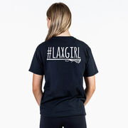 Girls Lacrosse Short Sleeve T-Shirt - #LAXGIRL (Back Design)
