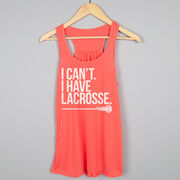 Girls Lacrosse Flowy Racerback Tank Top - I Can't. I Have Lacrosse