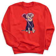 Girls Lacrosse Crewneck Sweatshirt - Lily The Lacrosse Dog