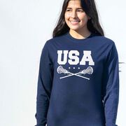 Girls Lacrosse Tshirt Long Sleeve - USA Girls Lacrosse