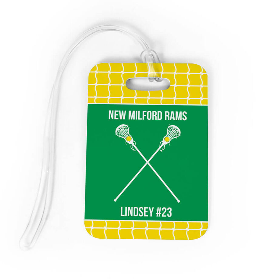 Girls Lacrosse Bag/Luggage Tag - Personalized Team Crossed Sticks