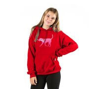 Girls Lacrosse Hooded Sweatshirt - LuLa the Lax Dog (Pink)