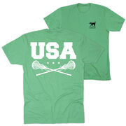 Girls Lacrosse Short Sleeve T-Shirt - USA Girls Lacrosse (Back Design)