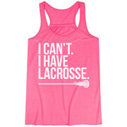 Girls Lacrosse Flowy Racerback Tank Top - I Can't. I Have Lacrosse