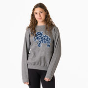 Girls Lacrosse Crewneck Sweatshirt - Lax Elephant