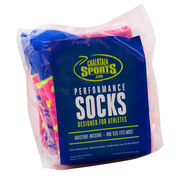 Girls Lacrosse Woven Mid-Calf Socks - Malibu (Pink/Yellow/Blue)