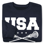 Girls Lacrosse Crewneck Sweatshirt - USA Girls Lacrosse