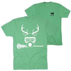 Girls Lacrosse Short Sleeve T-Shirt - Lax Girl Reindeer (Back Design)