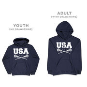 Girls Lacrosse Hooded Sweatshirt - USA Girls Lacrosse