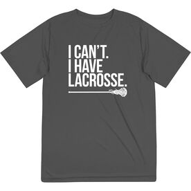 Girls Lacrosse Short Sleeve Performance Tee - I Can't. I Have Lacrosse
