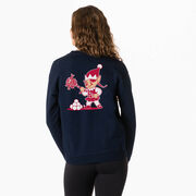 Girls Lacrosse Crewneck Sweatshirt - Top Shelf Elf (Back Design)