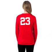 Girls Lacrosse Long Sleeve Performance Tee - My Goal Is To Deny Yours Goalie