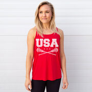 Girls Lacrosse Flowy Racerback Tank Top - USA Girls Lacrosse