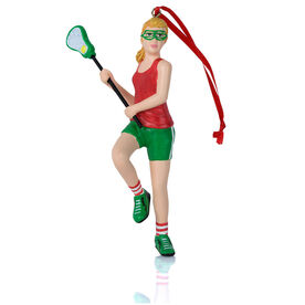 Girls Lacrosse Ornament - Lacrosse Player Figure