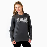Girls Lacrosse Long Sleeve Performance Tee - #LAXGIRL