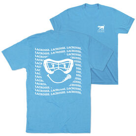 Girls Lacrosse T-Shirt Short Sleeve - Lacrosse Smiley Face (Back Design)