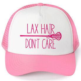 Girls Lacrosse Trucker Hat Lax Hair Don't Care