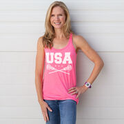 Girls Lacrosse Flowy Racerback Tank Top - USA Girls Lacrosse