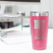 Girls Lacrosse 20 oz. Double Insulated Tumbler - Lax Flag