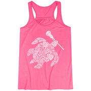 Girls Lacrosse Flowy Racerback Tank Top - Lax Turtle