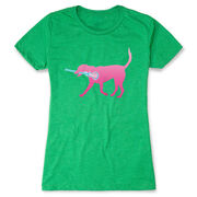 Girls Lacrosse Women's Everyday Tee - LuLa the Lax Dog (Pink)