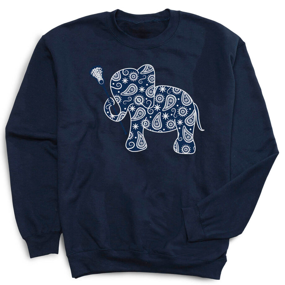 Girls Lacrosse Crewneck Sweatshirt - Lax Elephant