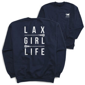 Girls Lacrosse Crewneck Sweatshirt - LAX Girl Life (Back Design)